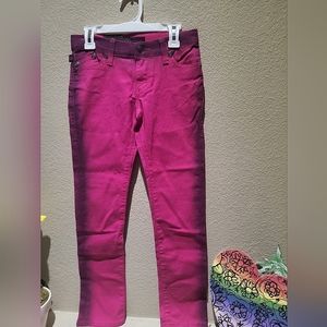 Kids Rock and Republic skinny fuchsia and purple dyed jeans